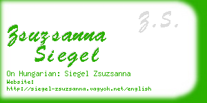 zsuzsanna siegel business card